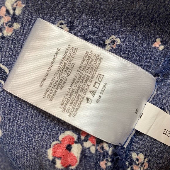 EXPRESS Off The Shoulder Blue Floral Dress Size 4 - Picture 5 of 7